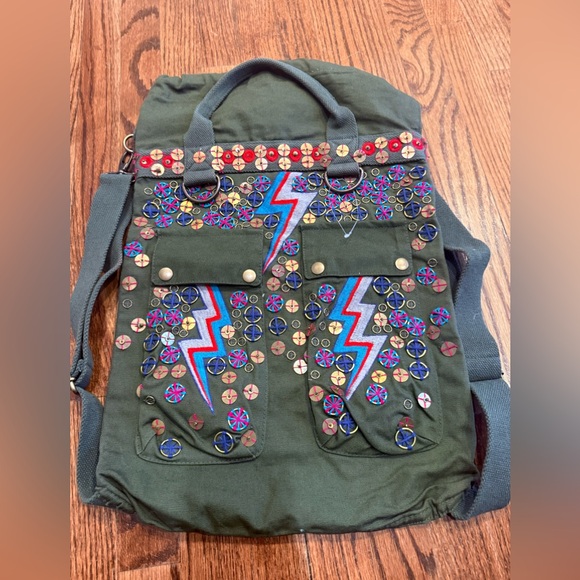 NWOT Free People x The Falls Fireworks Embroidered Backpack - Picture 5 of 6